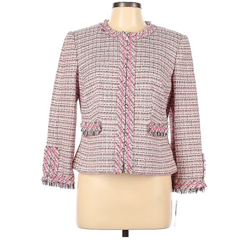 Isabel & Nina Suit Set Pink Fringe Hem